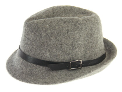 HAT655 GREY : Harlow Wool mix trilby hat