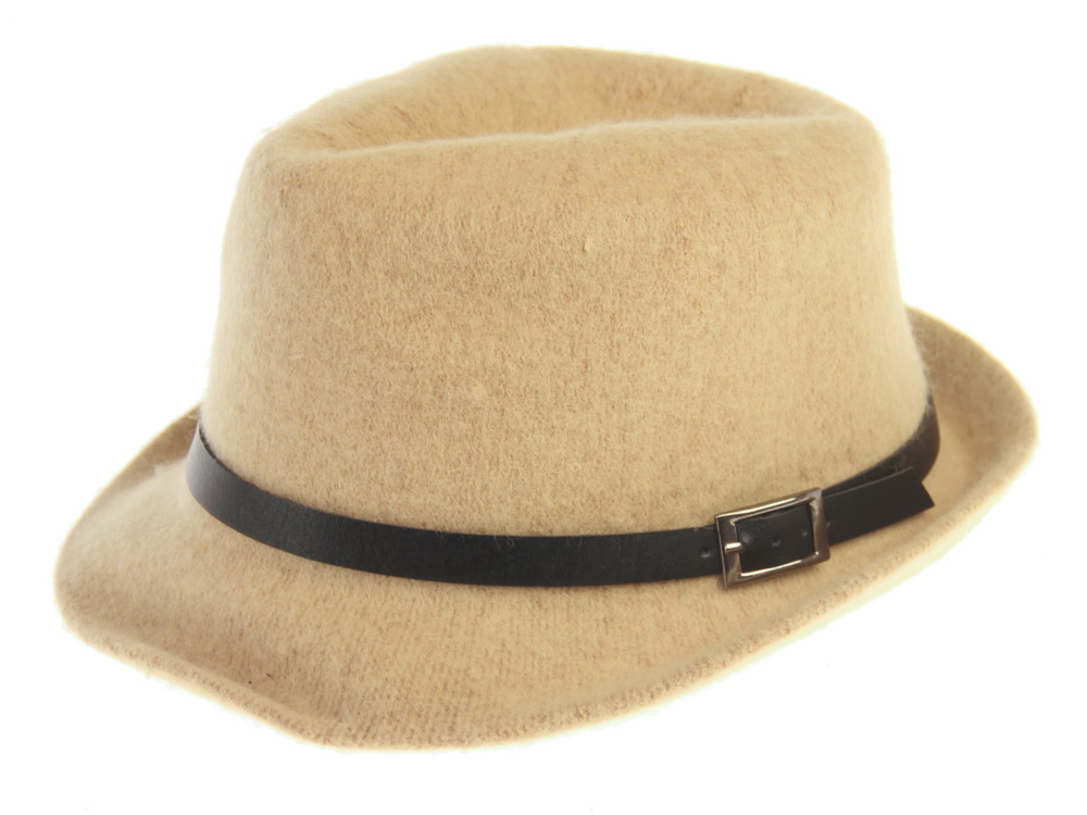 HAT655 IVORY : Harlow Wool mix trilby hat