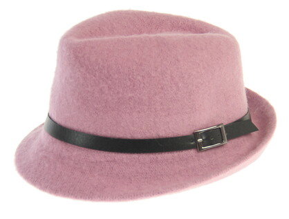 HAT655 PINK : Harlow Wool mix trilby hat