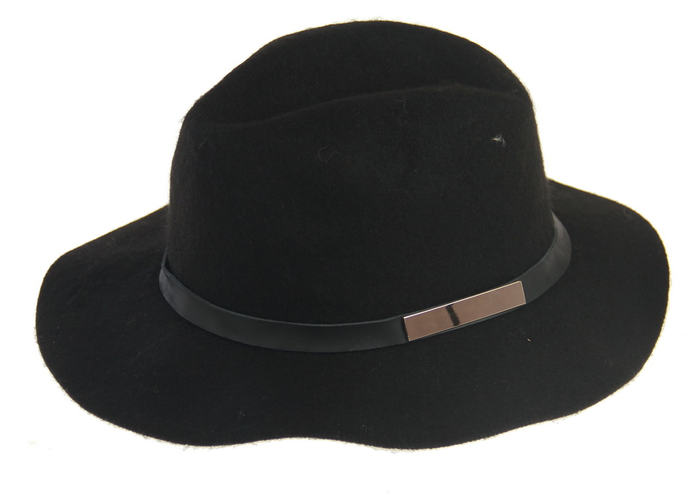 HAT656 BLACK : Renata Wool mix fedora hat