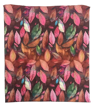 SCF3785 RUST : Mixed leaves scarf