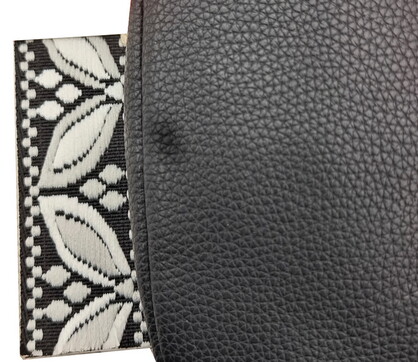 BAG631 WHITE BLACK : Wallet bag with 2 straps
