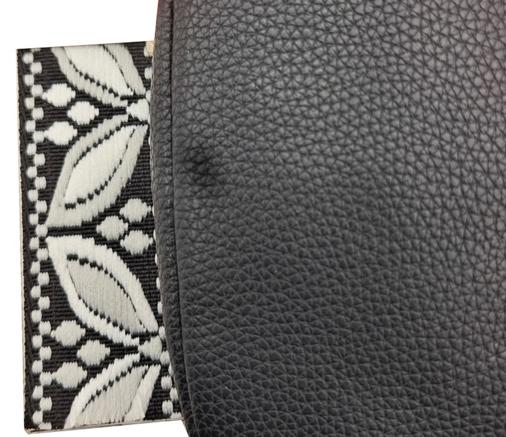 BAG631 WHITE BLACK : Wallet bag with 2 straps