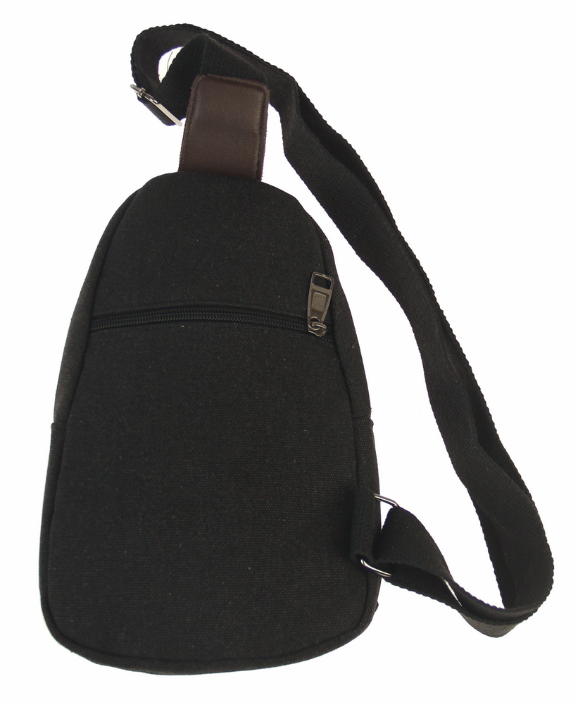 BAG641 BLACK : Canvas cross body backpack