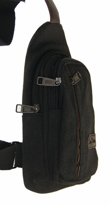 BAG641 BLACK : Canvas cross body backpack