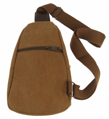 BAG641 COFFEE : Canvas cross body backpack