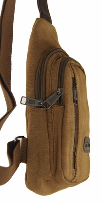 BAG641 COFFEE : Canvas cross body backpack