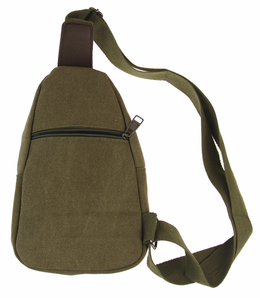BAG641 GREEN : Canvas cross body backpack
