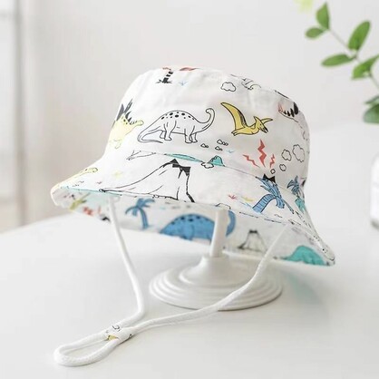 HAT K035 50CM : Dinosaur & volcano bucket hat