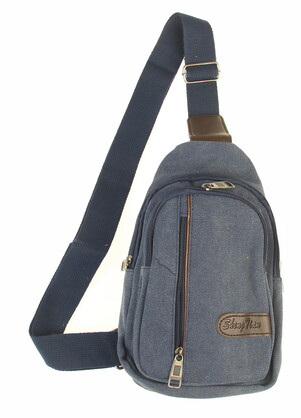 BAG641 DENIM : Canvas cross body backpack