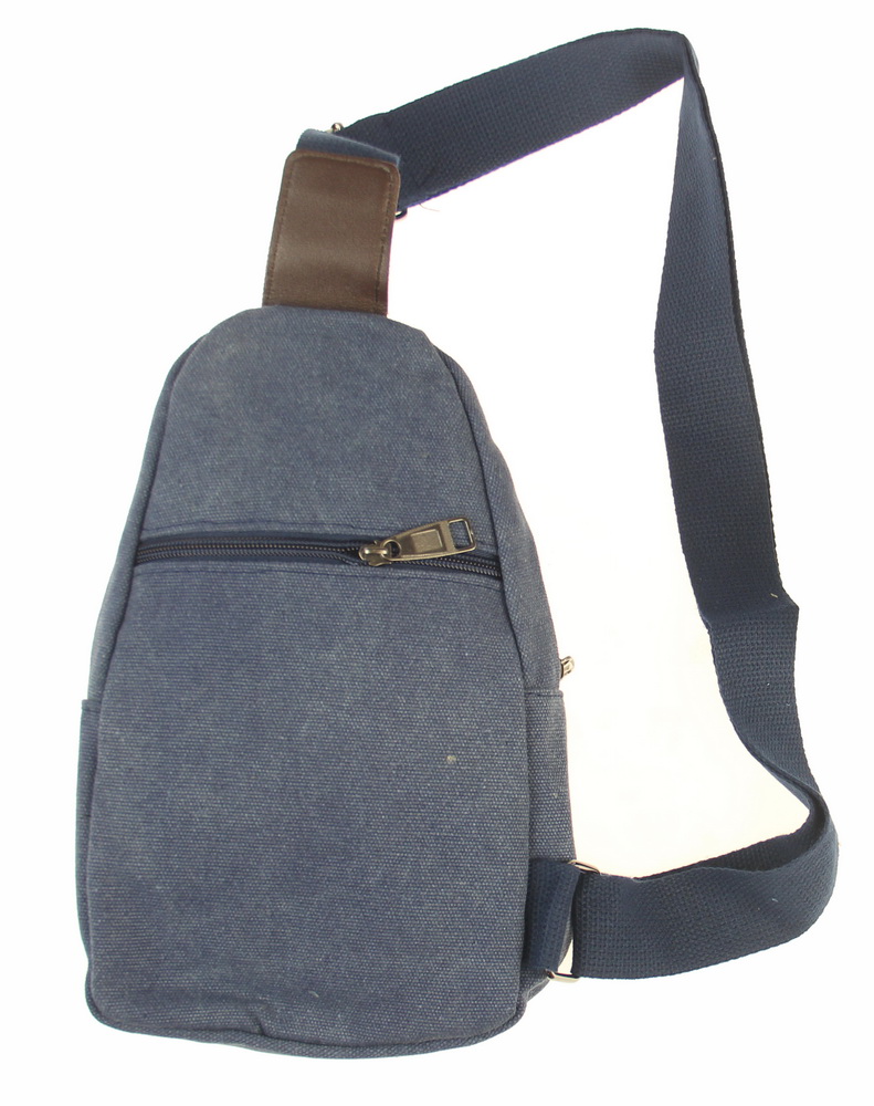 BAG641 DENIM : Canvas cross body backpack