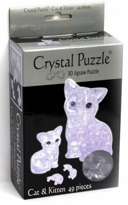 3D CLEAR CAT CRYSTAL PUZZLE (6/48)