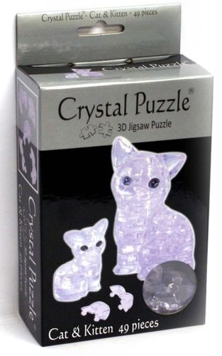 3D CLEAR CAT CRYSTAL PUZZLE (6/48)