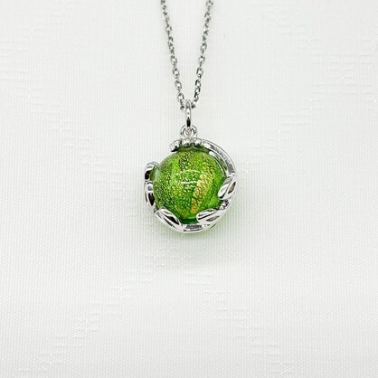 Gift Gox - Aroma Necklace White Gold - Planet Aurum Verdant (Gold Green) + Purify