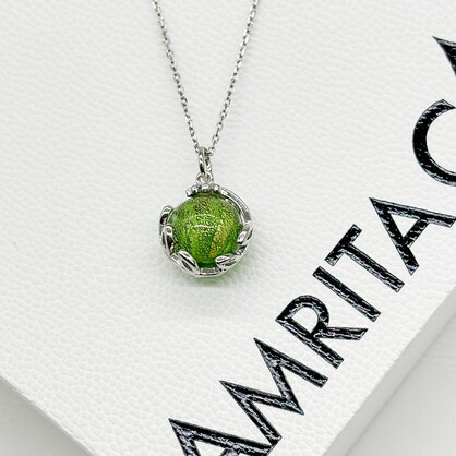 Gift Gox - Aroma Necklace White Gold - Planet Aurum Verdant (Gold Green) + Purify