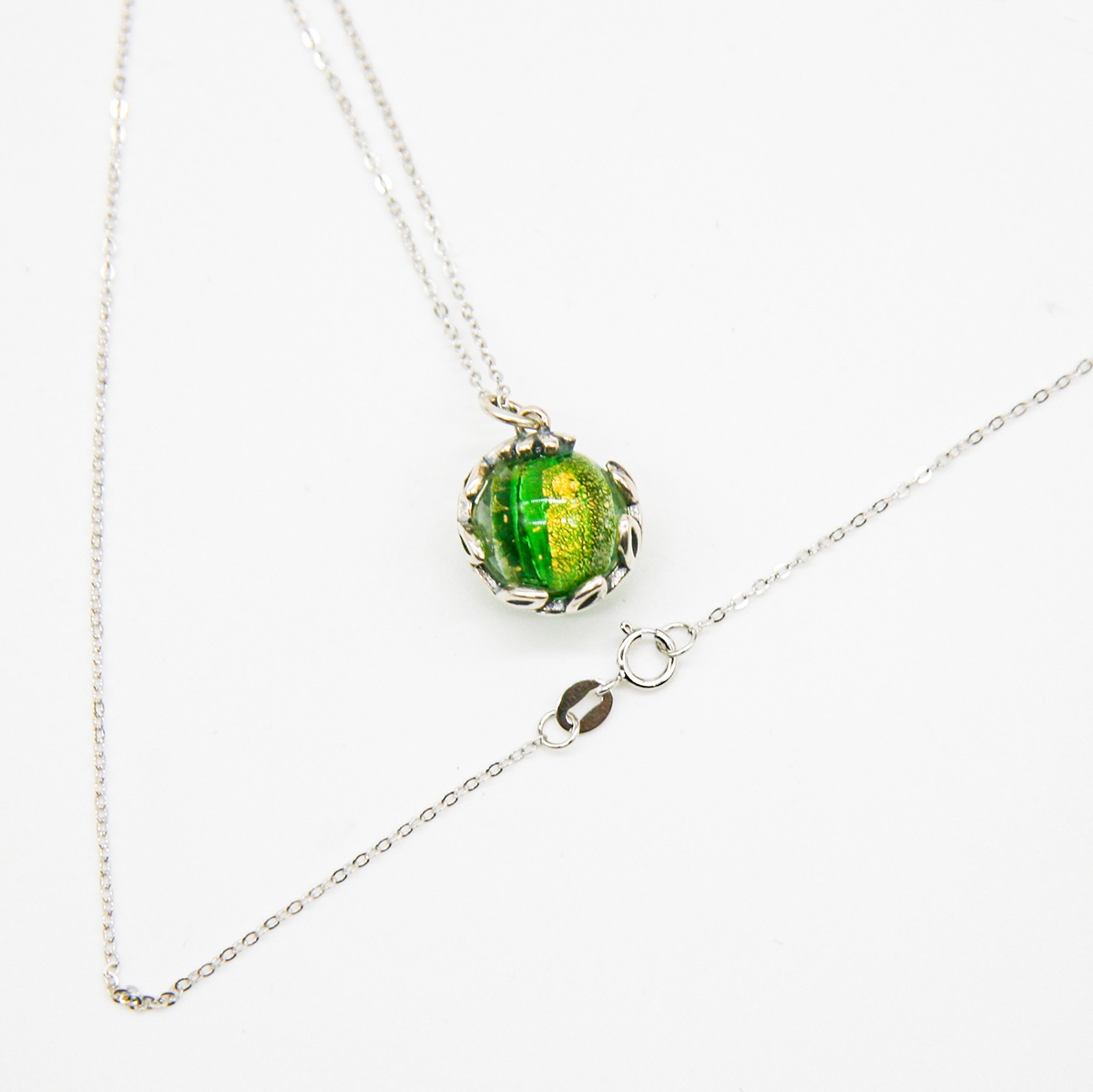 Gift Gox - Aroma Necklace White Gold - Planet Aurum Verdant (Gold Green) + Purify