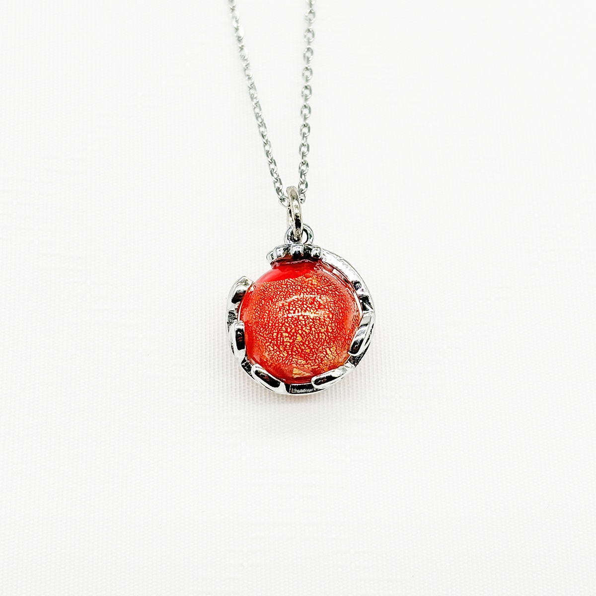 Gift Gox - Aroma Necklace White Gold - Planet Solstice Sunburst (Fire Red) + Purify