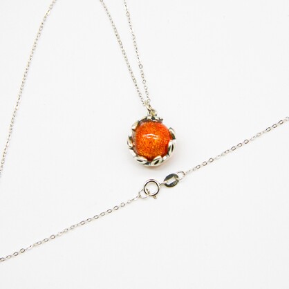 Gift Gox - Aroma Necklace White Gold - Planet Solstice Sunburst (Fire Red) + Purify