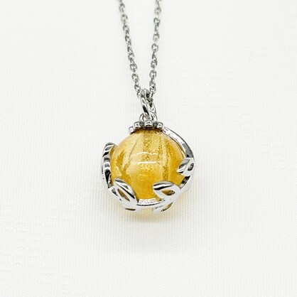 Gift Gox - Aroma Necklace White Gold - Planet Jovian Gold (Golden Yellow) + Purify