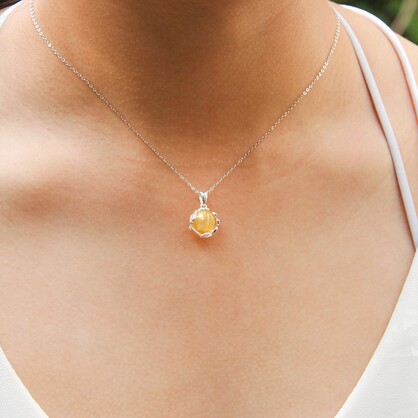 Gift Gox - Aroma Necklace White Gold - Planet Jovian Gold (Golden Yellow) + Purify