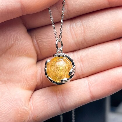 Gift Gox - Aroma Necklace White Gold - Planet Jovian Gold (Golden Yellow) + Purify