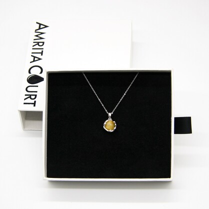 Gift Gox - Aroma Necklace White Gold - Planet Jovian Gold (Golden Yellow) + Purify