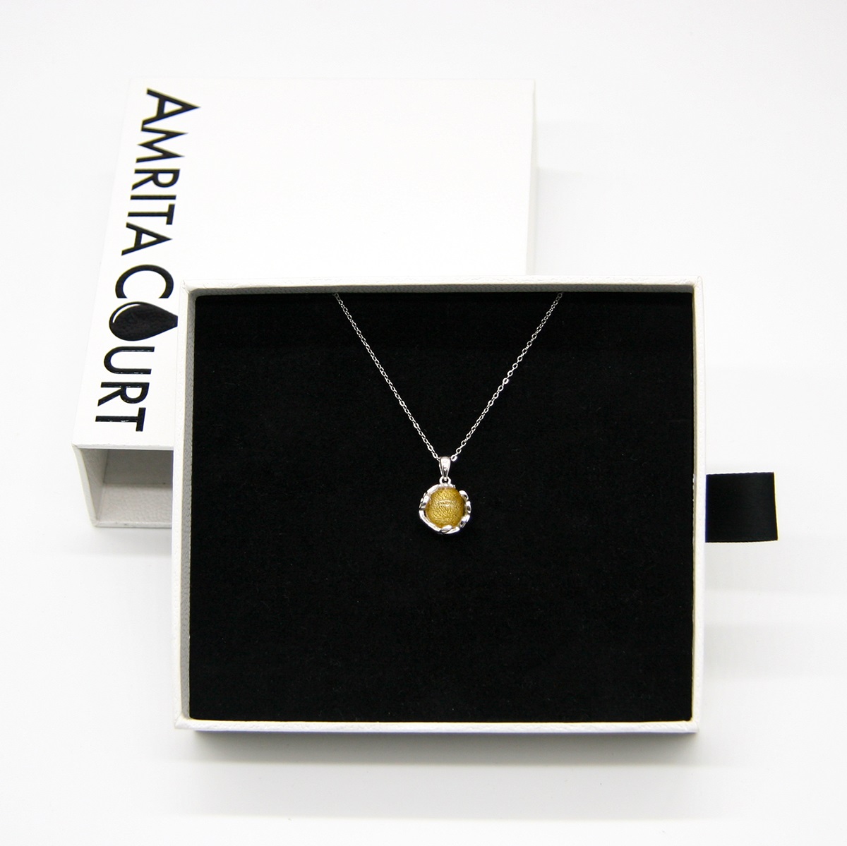 Gift Gox - Aroma Necklace White Gold - Planet Jovian Gold (Golden Yellow) + Purify
