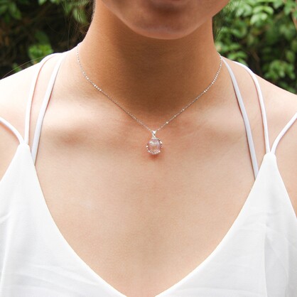 Gift Gox - Aroma Necklace White Gold - Planet Lunar Lavender (Lanvender Purple) + Purify