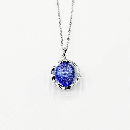 Gift Gox - Aroma Necklace White Gold - Planet Celestial Sapphire (Blue) + Purify
