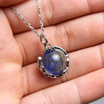 Gift Gox - Aroma Necklace White Gold - Planet Celestial Sapphire (Blue) + Purify