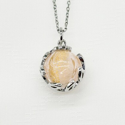 Gift Gox - Aroma Necklace White Gold - Planet Nebula Nova (Pink) + Purify