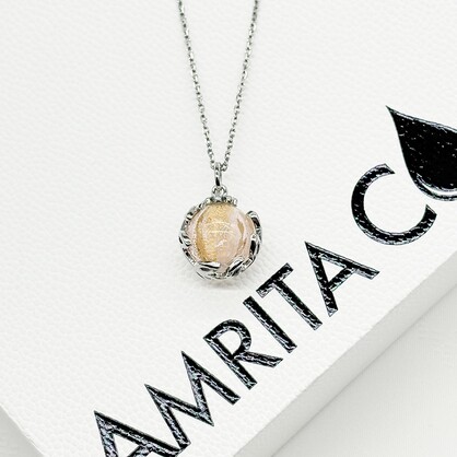 Gift Gox - Aroma Necklace White Gold - Planet Nebula Nova (Pink) + Purify