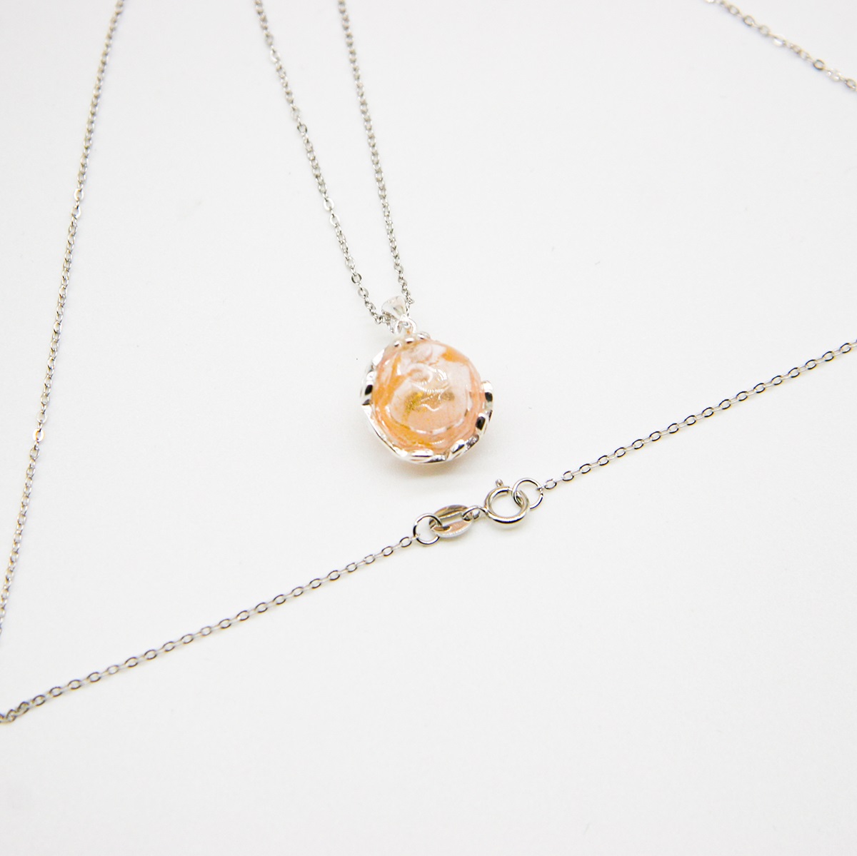Gift Gox - Aroma Necklace White Gold - Planet Nebula Nova (Pink) + Purify
