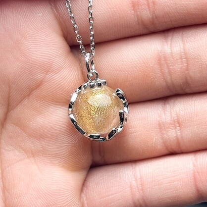 Gift Gox - Aroma Necklace White Gold - Planet Nebula Nova (Pink) + Purify