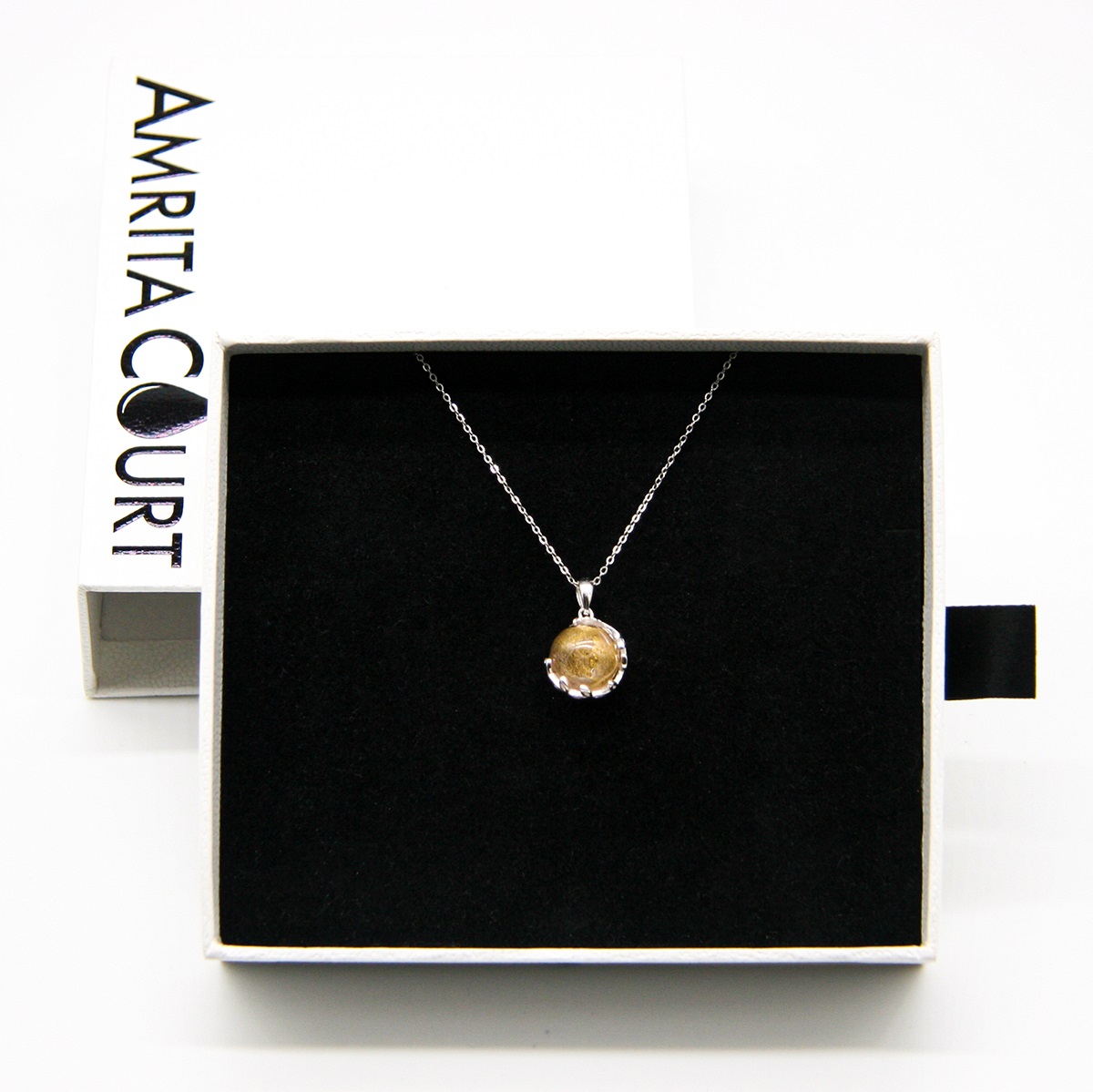 Gift Gox - Aroma Necklace White Gold - Planet Nebula Nova (Pink) + Purify