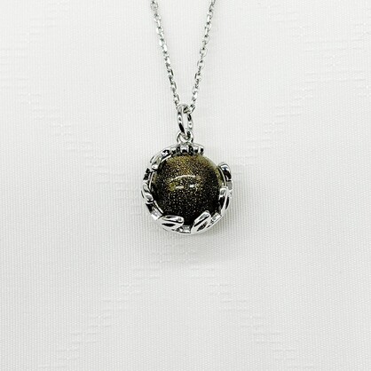 Gift Gox - Aroma Necklace White Gold - Planet Stellar Midnight (Golden dark blue) + Purify