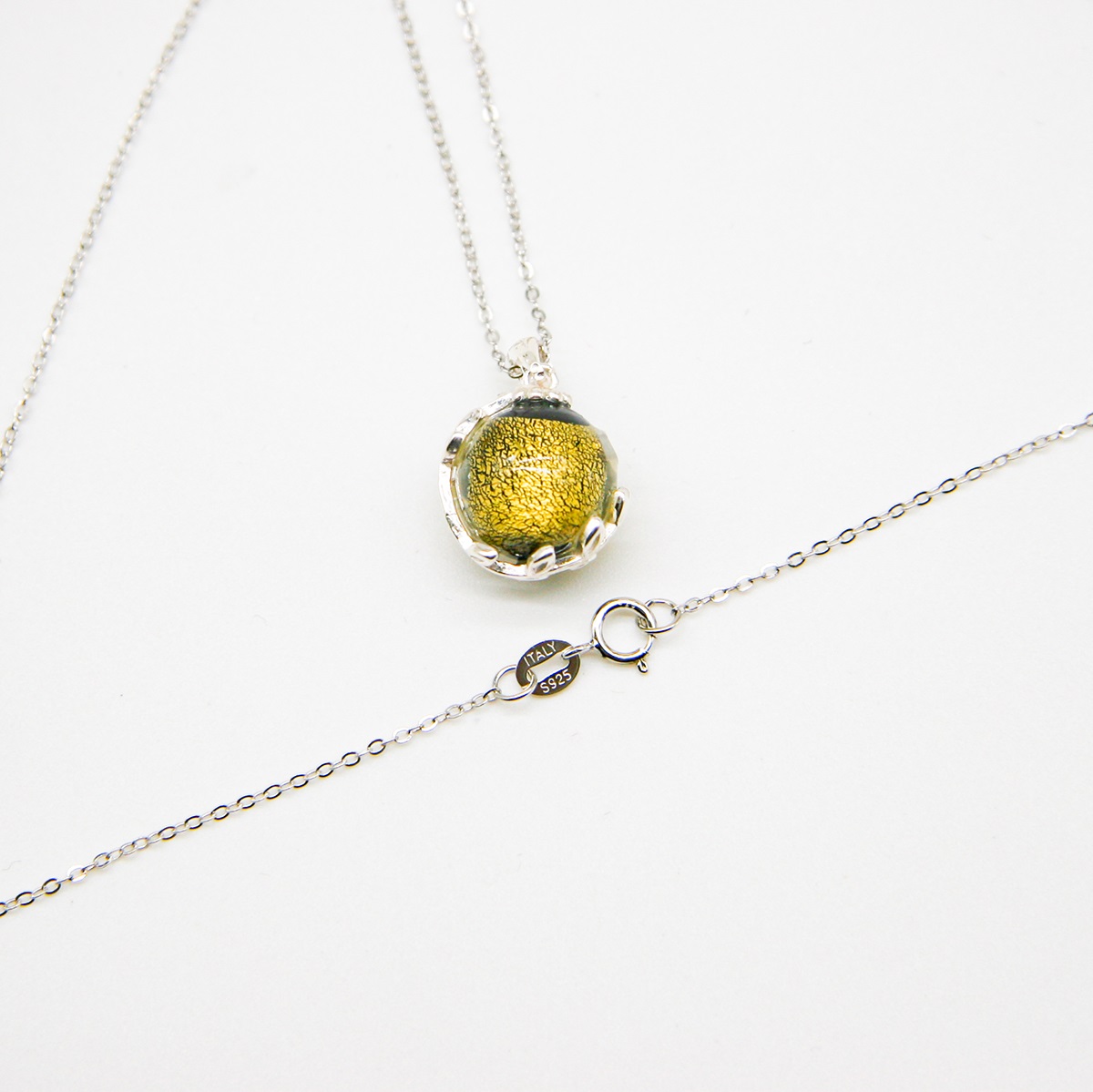 Gift Gox - Aroma Necklace White Gold - Planet Stellar Midnight (Golden dark blue) + Purify