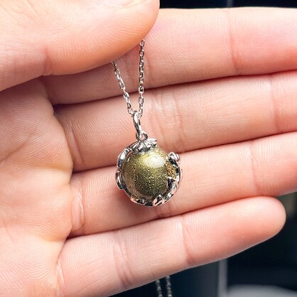 Gift Gox - Aroma Necklace White Gold - Planet Stellar Midnight (Golden dark blue) + Purify
