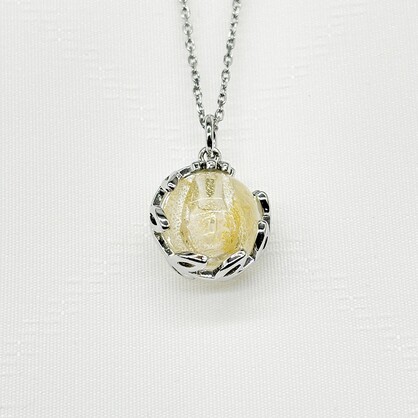 Gift Gox - Aroma Necklace White Gold - Planet Stardust Crystal (Gold Clear) + Purify