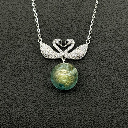 Gift Box - Sterling Silver Twin Swan Aroma Necklace - Aqua + Purify Essential Oil Blend | Aroma Jewelry Gift Set