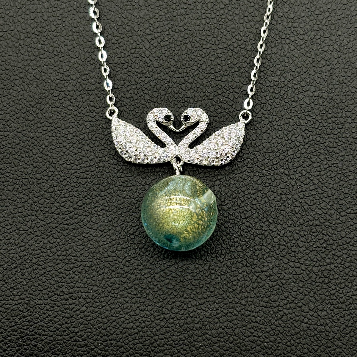 Gift Box - Sterling Silver Twin Swan Aroma Necklace - Aqua + Purify Essential Oil Blend | Aroma Jewelry Gift Set