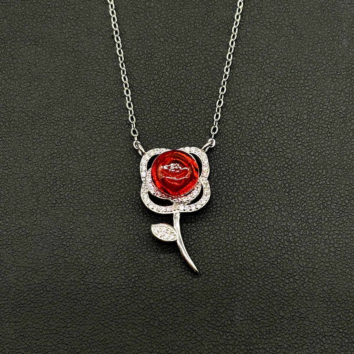 Gift Box - Sterling Silver Rose Garden Aroma Necklace - Crimson + Purify Essential Oil Blend | Aroma Jewelry Gift Set