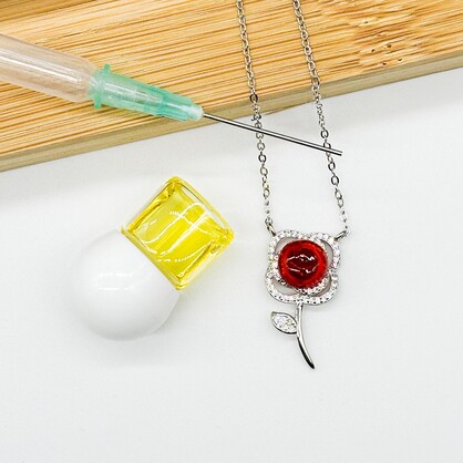 Gift Box - Sterling Silver Rose Garden Aroma Necklace - Crimson + Purify Essential Oil Blend | Aroma Jewelry Gift Set