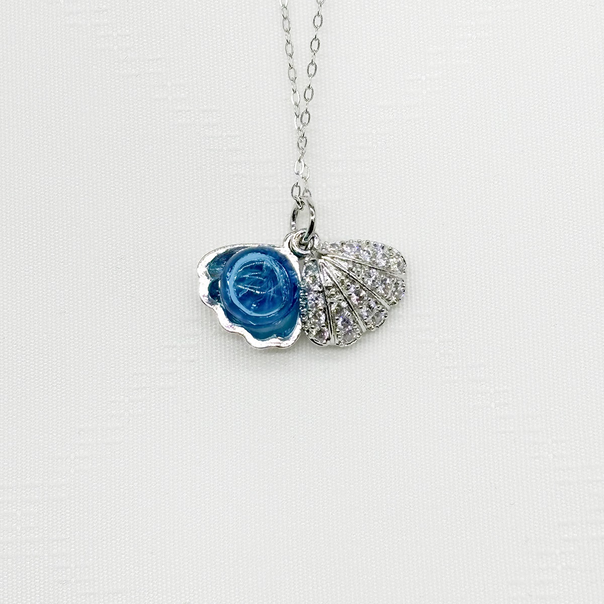 Gift Box - Diamond Shell Aroma Necklace - Aqua + Purify Essential OIl Blend | Aroma Jewelry Gift Set