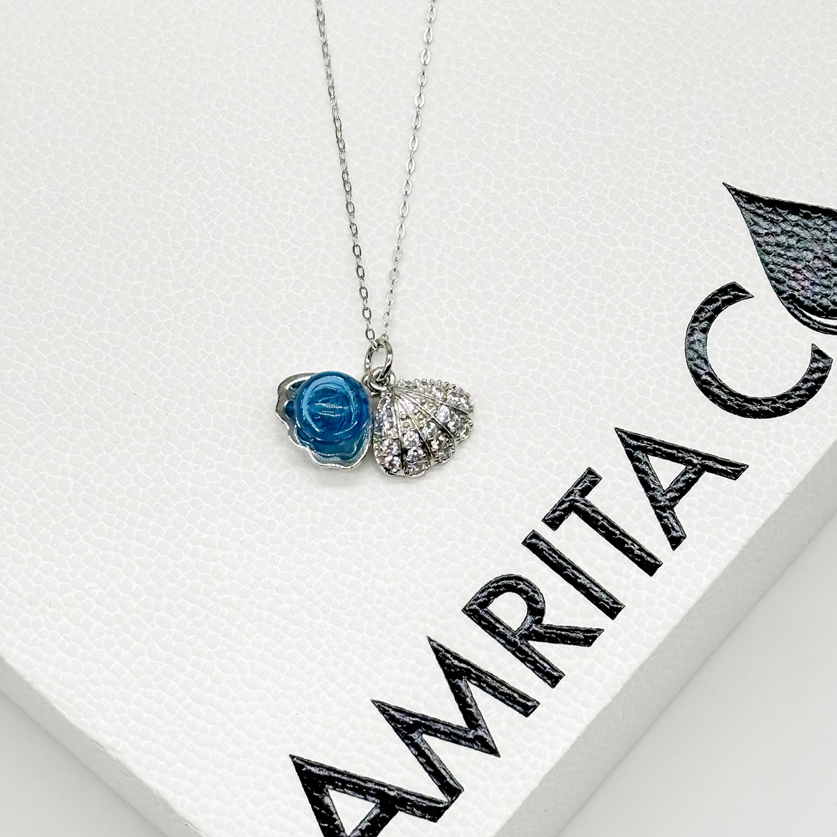 Gift Box - Diamond Shell Aroma Necklace - Aqua + Purify Essential OIl Blend | Aroma Jewelry Gift Set