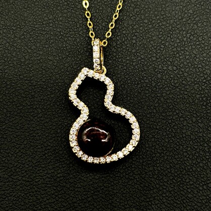 Gift Box - Golden Gourd Aroma Necklace - Amethyst + Purify Essential Oil Blend | Aroma Jewelry Gift Set