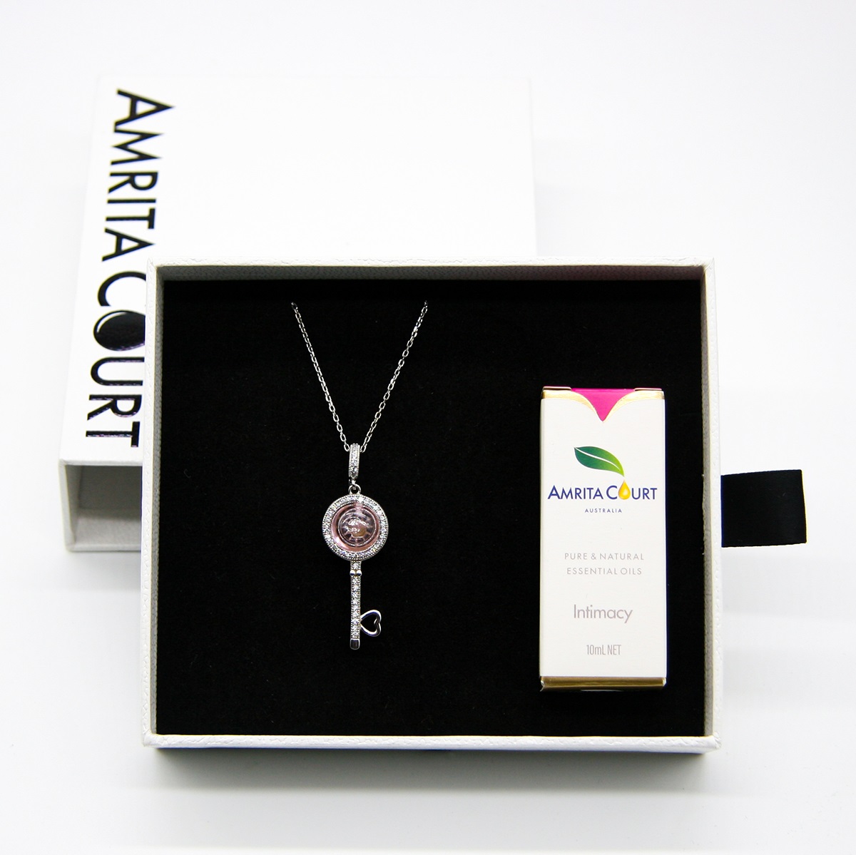 Gift Box - Magic Key Aroma Necklace - Amortentia Pink + Purify Essential Oil Blend | Aroma Jewelry Gift Set