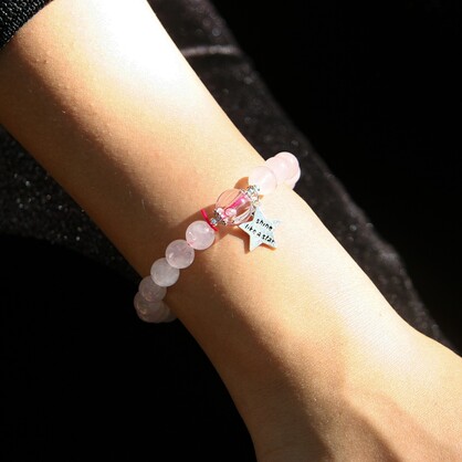 Sterling Silver Gift Box Crystal Aroma Bracelet - Rose Quartz + Purify Oil Blend | Energy & Healing | Diffuser Jewellery