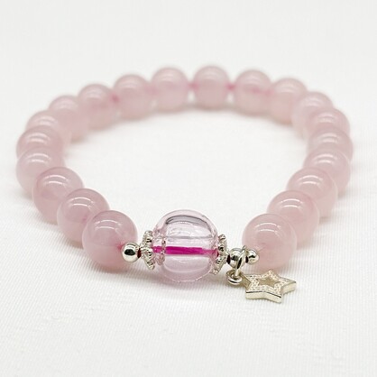 Sterling Silver Gift Box Crystal Aroma Bracelet - Rose Quartz + Purify Oil Blend | Energy & Healing | Diffuser Jewellery