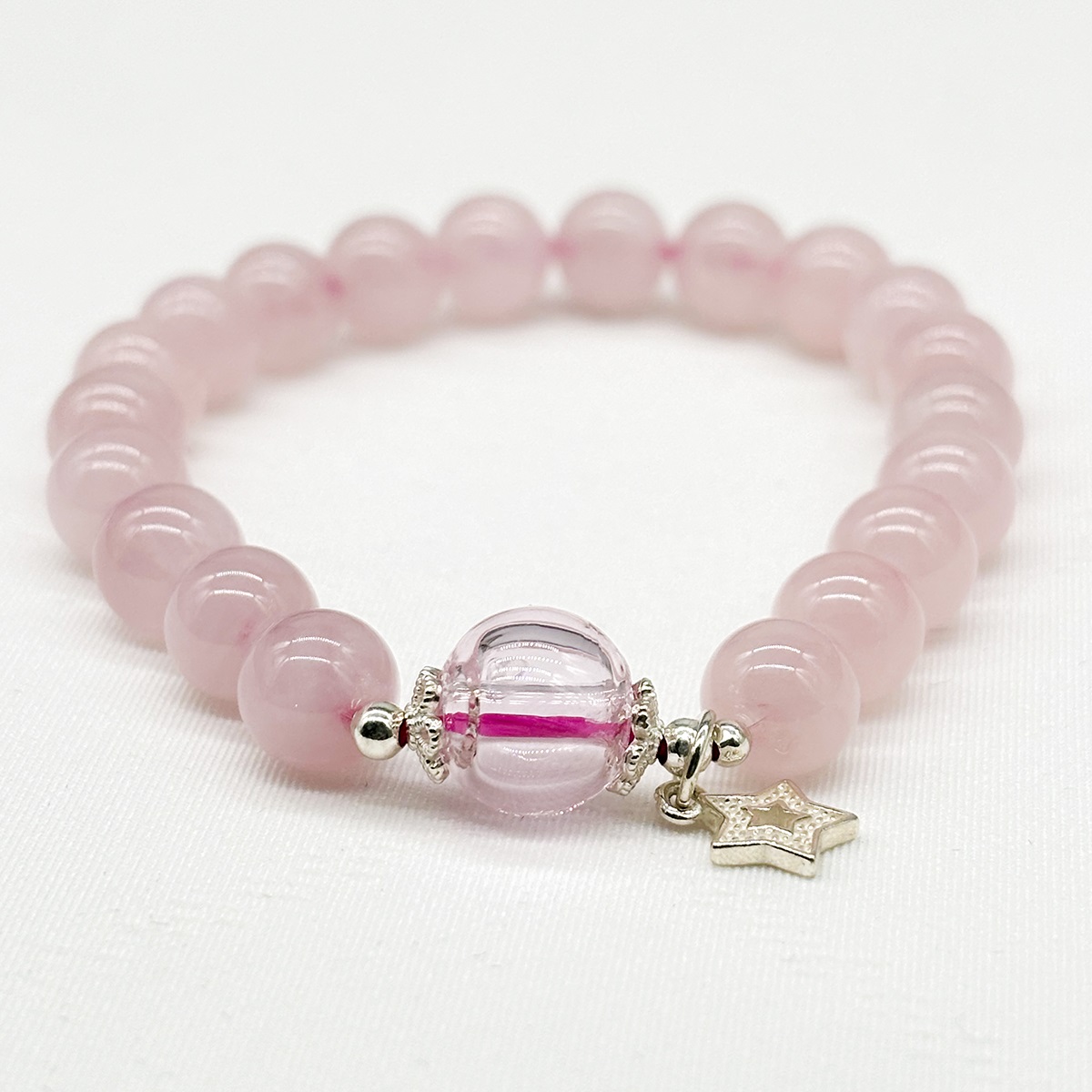 Sterling Silver Gift Box Crystal Aroma Bracelet - Rose Quartz + Purify Oil Blend | Energy & Healing | Diffuser Jewellery
